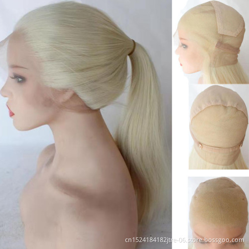 Preplucked hairline high temperature fiber heat resistant free part hand tied synthetic full lace wig in stock
